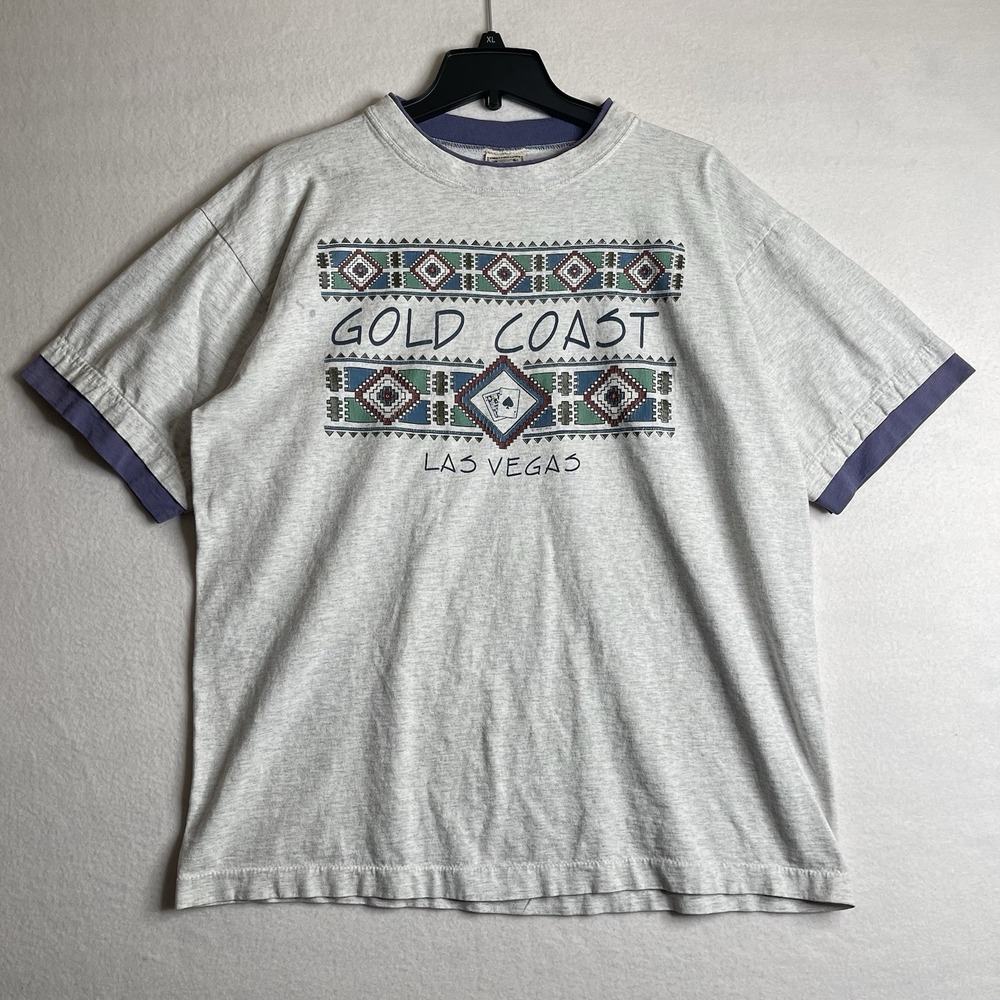 Vintage 90's Gold Coast Las Vegas Native American Heather Gray Shirt Size XL VTG